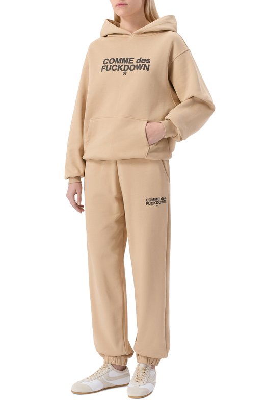 Хлопковое худи Comme des Fuckdown CFABW01355 Бежевый  CFABW01355 Фото 2
