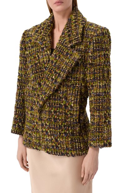 Твидовый жакет SAINT LAURENT зеленого цвета по цене 644500 руб., арт. 871063/Y3L80, фото 3 Твидовый жакет SAINT LAURENT, арт. 871063/Y3L80, фото 3