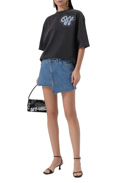 Хлопковая футболка OFF-WHITE черного цвета по цене 49950 руб., арт. 0WAA134S25JER0030742, фото 2 Хлопковая футболка OFF-WHITE, арт. 0WAA134S25JER0030742, фото 2