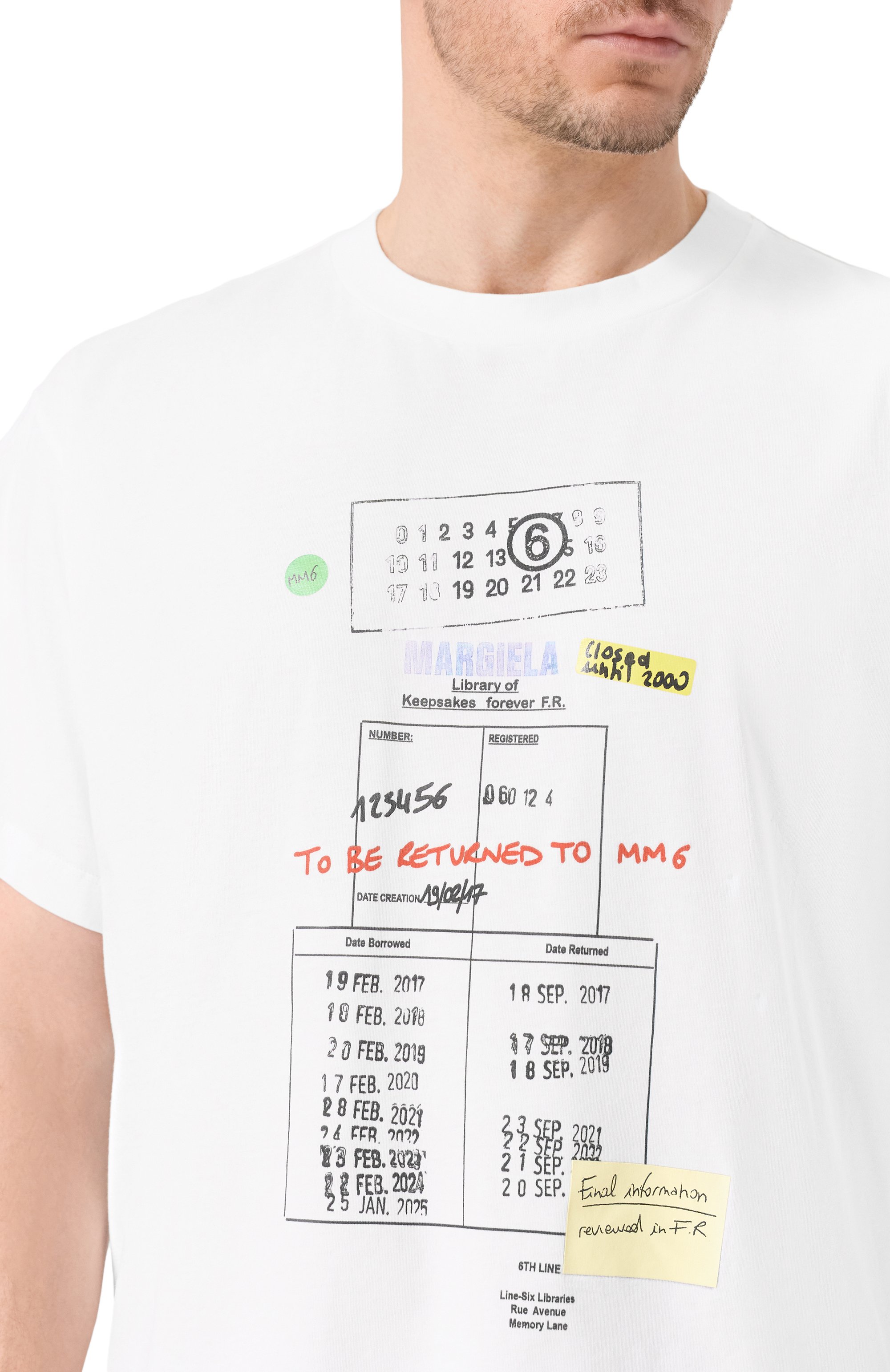 Хлопковая футболка MM6 белого цвета по цене 35250 руб., арт. SH0GC0070/M20170_001, фото 6 Хлопковая футболка MM6, арт. SH0GC0070/M20170_001, фото 6