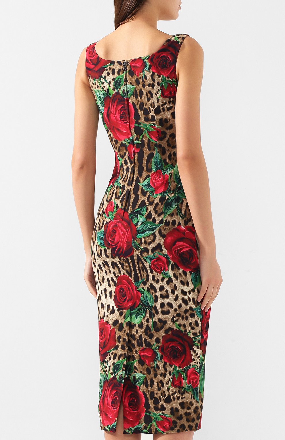 Платье из вискозы DOLCE & GABBANA леопардового цвета по цене 464000 руб., арт. F6B4ZZ/FSRKK, фото 4 Платье из вискозы DOLCE & GABBANA, арт. F6B4ZZ/FSRKK, фото 4