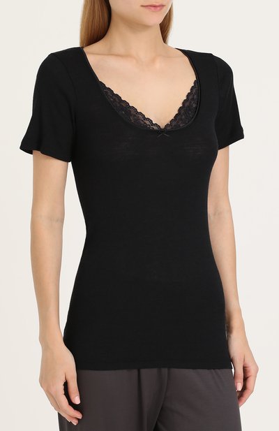 Облегающая футболка с кружевной отделкой MEY, арт. 66810, фото 3