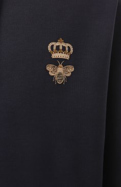Мужской хлопковое худи DOLCE & GABBANA темно-синего цвета, арт. G9ACJZ/HU7H9 | Фото 6 (Драгоценные камни: Проставлено; Длина (для топов): Стандартные; Материал сплава: Проставлено; Рукава: Длинные; Принт: Без принта; Мужское Кросс-КТ: Худи-одежда; Стили: Спорт-шик; Материал внешний: Хлопок)