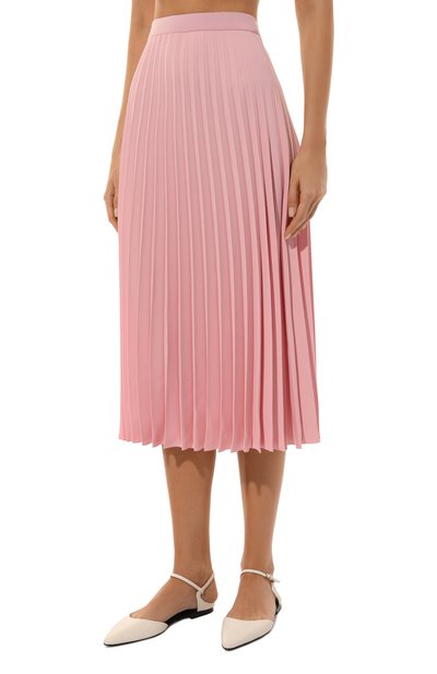 Плиссированная юбка OLOLOL розового цвета по цене 64000 руб., арт. OLSK021/8007.617/W25, фото 3 Плиссированная юбка OLOLOL, арт. OLSK021/8007.617/W25, фото 3