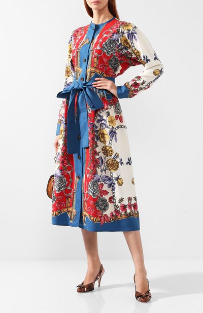 Шерстяное платье с поясом и принтом GUCCI, арт. 537700/ZLQ62, фото 2