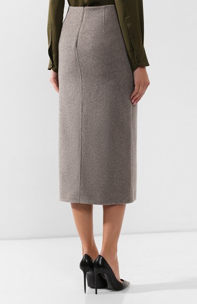 Кашемировая юбка GIORGIO ARMANI светло-серого цвета по цене 198500 руб., арт. 9WHNN02D/T0020, фото 4 Кашемировая юбка GIORGIO ARMANI, арт. 9WHNN02D/T0020, фото 4