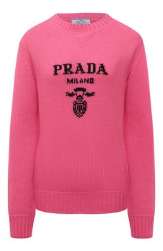 Женский свитер из шерсти и кашемира PRADA розового цвета, арт. P24G1V-1YMW-F0442-211 | Фото 1 (Женское Кросс-КТ: Свитер-одежда; Материал внешний: Шерсть, Кашемир; Рукава: Длинные; Длина (для топов): Стандартные; Материал сплава: Проставлено; Драгоценные камни: Проставлено; Стили: Кэж�уэл)