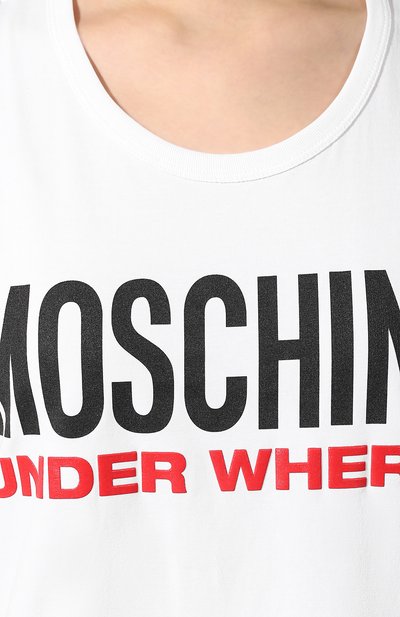 Хлопковое платье MOSCHINO белого цвета по цене 14650 руб., арт. A4020/9003, фото 5 Хлопковое платье MOSCHINO, арт. A4020/9003, фото 5
