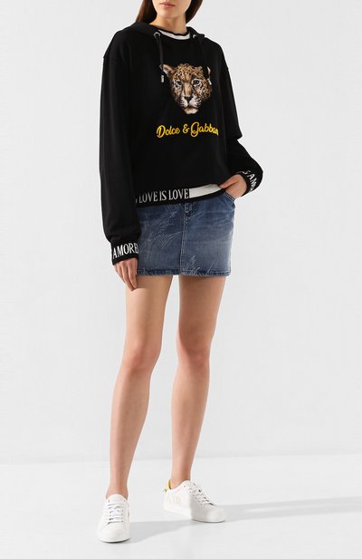 Хлопковое худи DOLCE & GABBANA черного цвета по цене 72500 руб., арт. F9F07Z/G7TAS, фото 2 Хлопковое худи DOLCE & GABBANA, арт. F9F07Z/G7TAS, фото 2