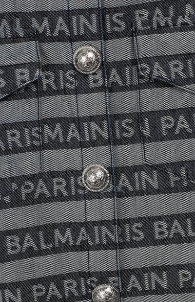 Хлопковое платье BALMAIN синего цвета по цене 48400 руб., арт. 6L1161/LC060/12-16, фото 3 Хлопковое платье BALMAIN, арт. 6L1161/LC060/12-16, фото 3