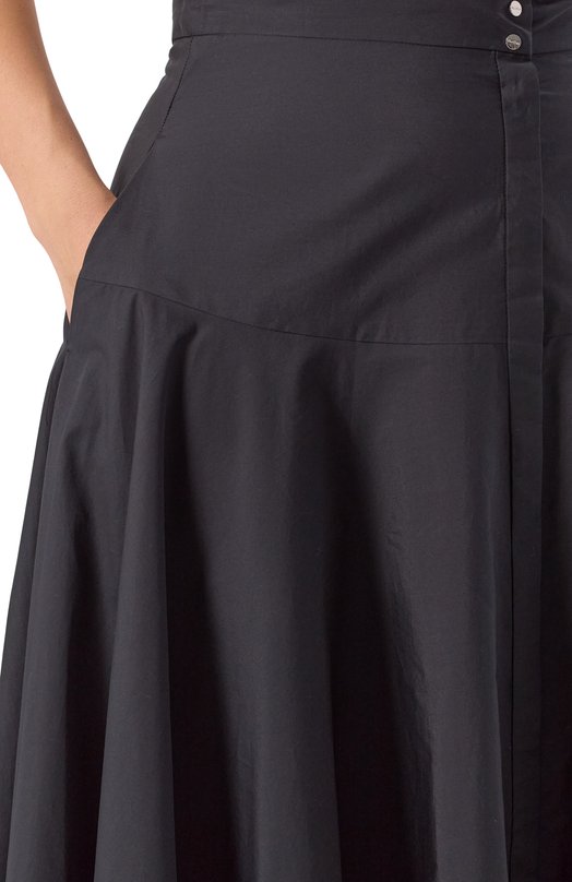 Хлопковая юбка Max Mara Studio 0XIRIA Чёрный  0XIRIA Фото 5