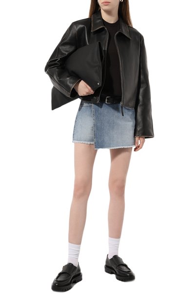 Кожаная куртка LOW CLASSIC черного цвета по цене 133500 руб., арт. L0W24SM_LT020_BK, фото 2 Кожаная куртка LOW CLASSIC, арт. L0W24SM_LT020_BK, фото 2
