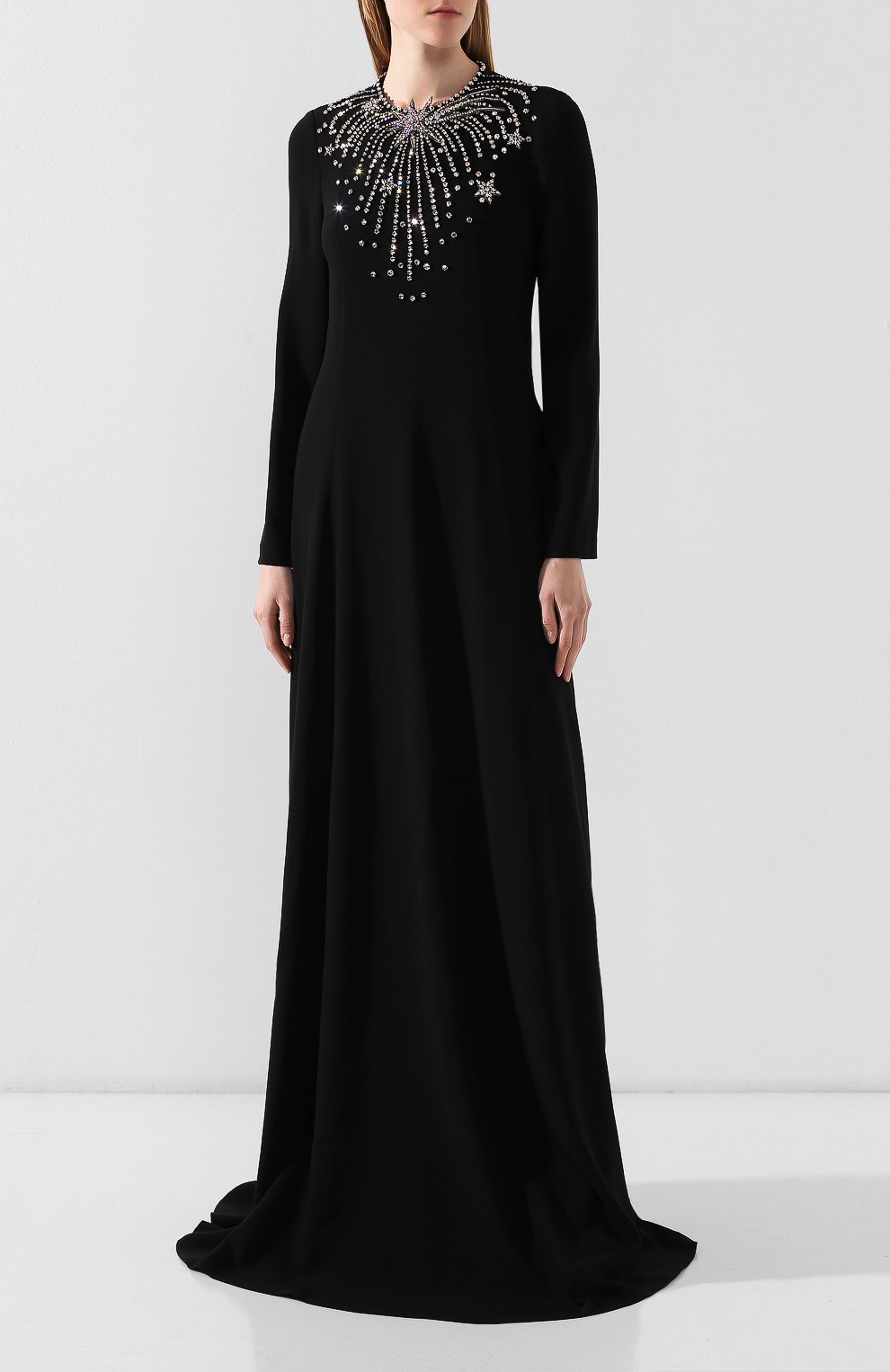 Платье-макси GUCCI черного цвета по цене 483000 руб., арт. 580135/XJBFQ, фото 3 Платье-макси GUCCI, арт. 580135/XJBFQ, фото 3