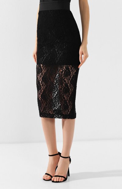 Кружевная юбка DOLCE & GABBANA черного цвета по цене 99500 руб., арт. F4BKET/FLMPS, фото 3 Кружевная юбка DOLCE & GABBANA, арт. F4BKET/FLMPS, фото 3