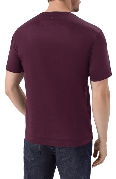 Хлопковая футболка STEFANO RICCI бордового цвета по цене 59950 руб., арт. MNH5304510/TE0001, фото 4 Хлопковая футболка STEFANO RICCI, арт. MNH5304510/TE0001, фото 4