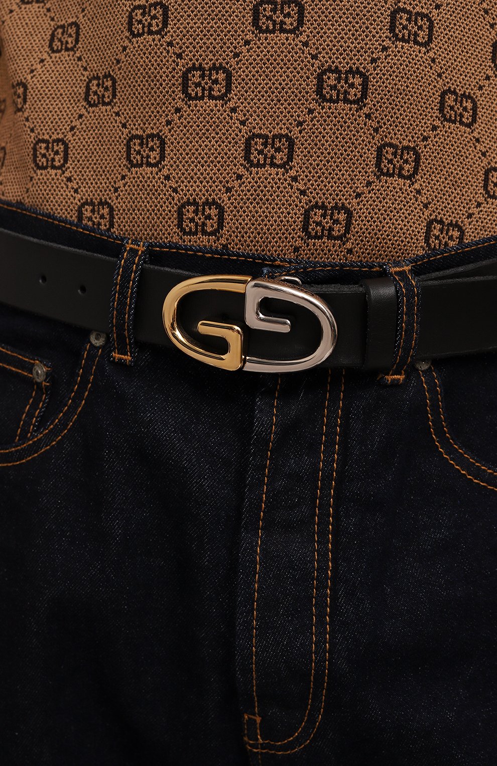 Кожаный ремень GUCCI черного цвета по цене 66850 руб., арт. 758614/CVE0G, фото 2 Кожаный ремень GUCCI, арт. 758614/CVE0G, фото 2