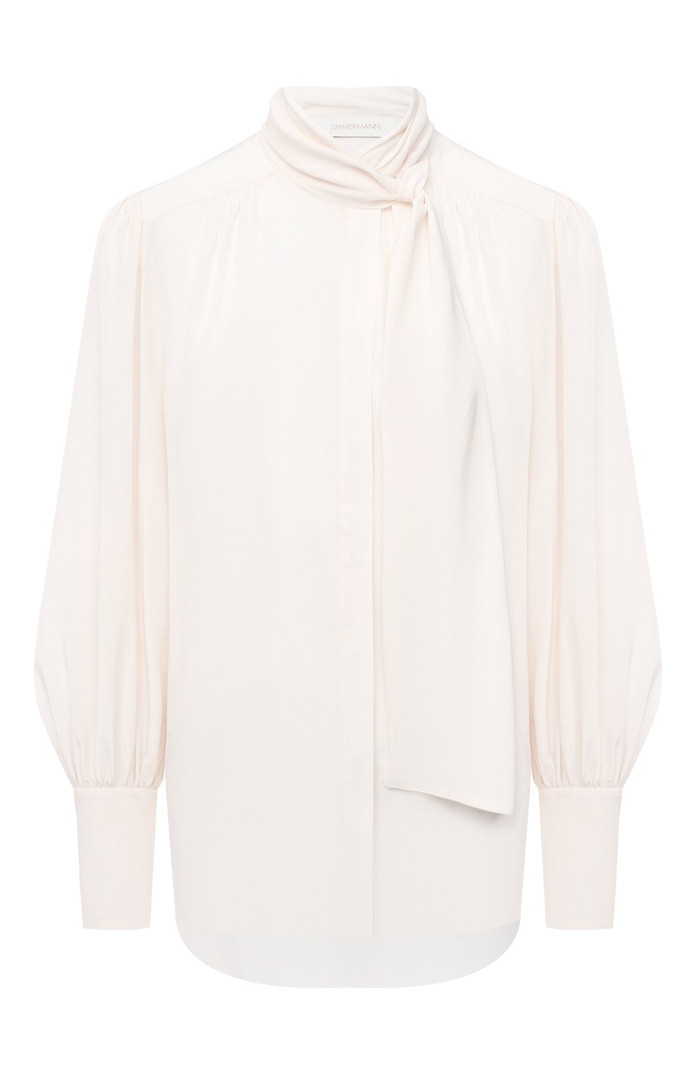 Шелковая блузка ZIMMERMANN кремового цвета по цене 53500 руб., арт. 8947TRLAD/PEL, фото 1 Шелковая блузка ZIMMERMANN, арт. 8947TRLAD/PEL, фото 1