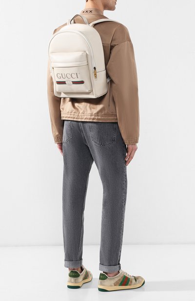 Кожаный рюкзак gucci print GUCCI белого цвета по цене 205500 руб., арт. 547834/0Y2BT, фото 2 Кожаный рюкзак gucci print GUCCI, арт. 547834/0Y2BT, фото 2