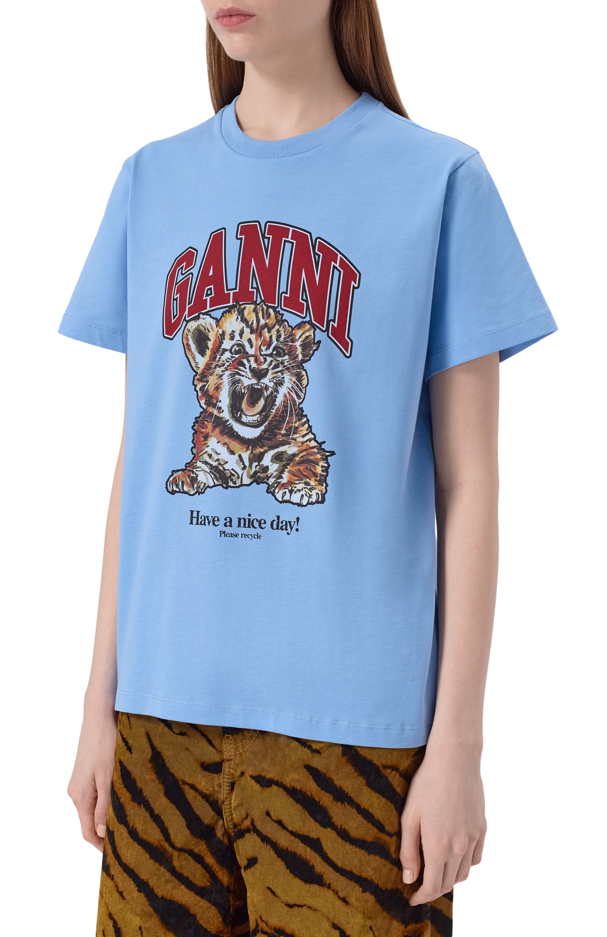 Хлопковая футболка GANNI, арт. T4007, фото 3