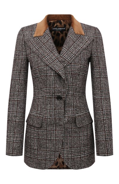 Женский жакет из шерсти и хлопка DOLCE & GABBANA, арт. F29GZT/FQMIB