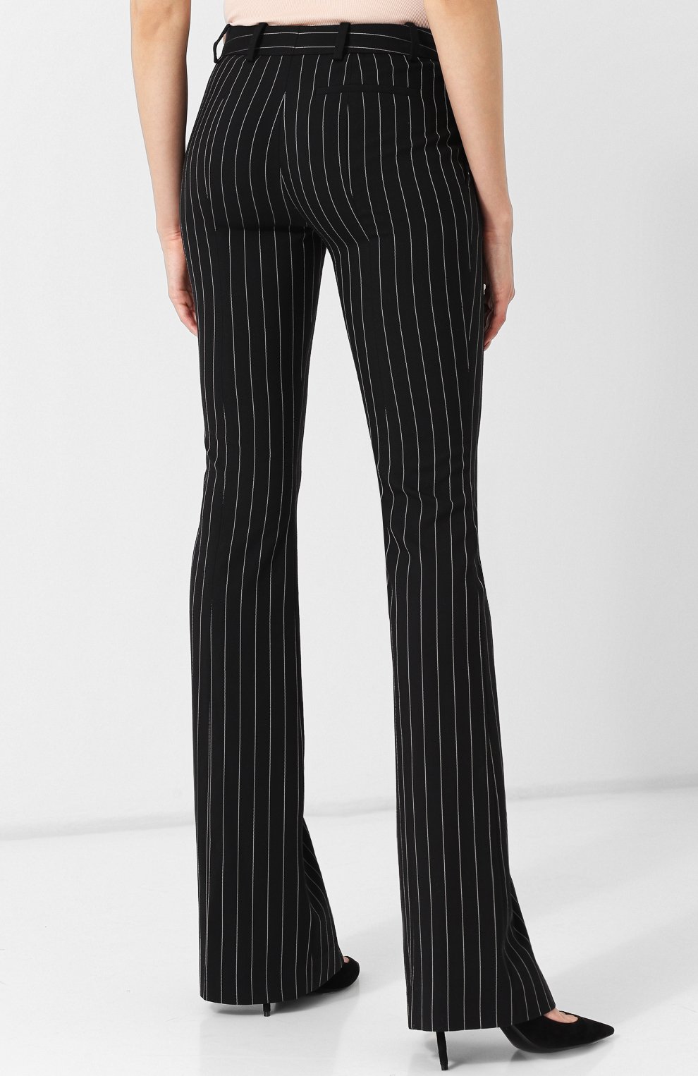 Расклешенные шерстяные брюки в полоску ALEXANDER MCQUEEN, арт. 530060/QLJ05, фото 4