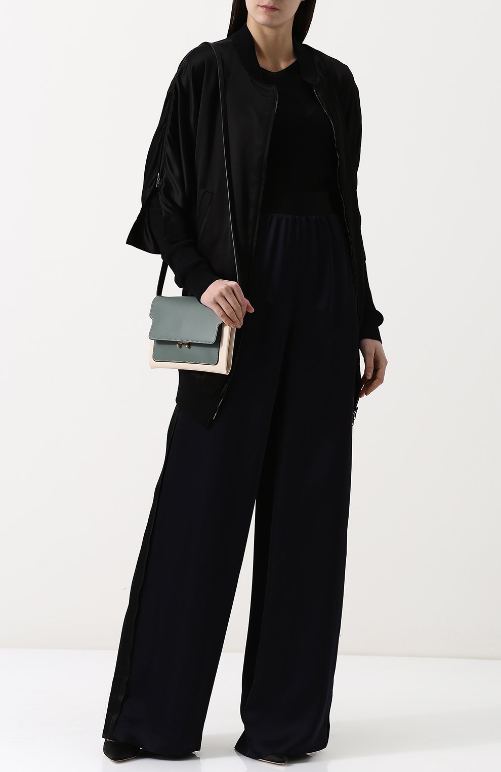 Однотонный бомбер из вискозы на молнии ANN DEMEULEMEESTER, арт. 1801-1006-P-180-099, фото 2