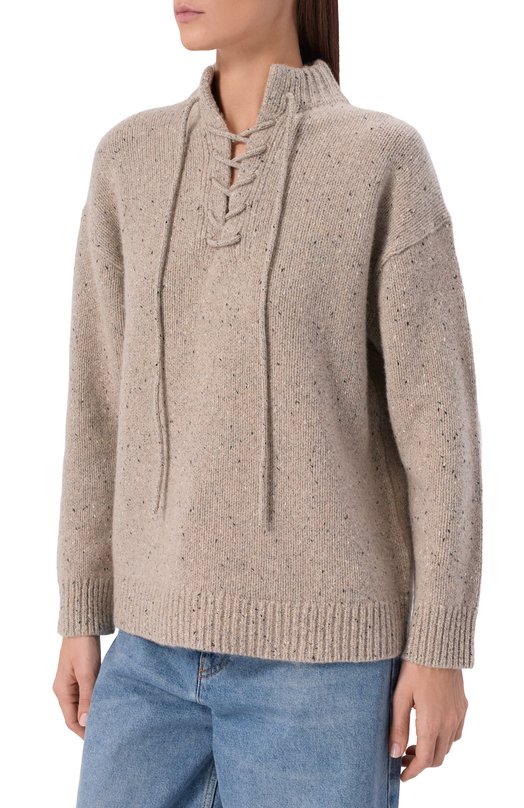 Свитер из шерсти и хлопка Theory P0911717 Бежевый  P0911717 Фото 3