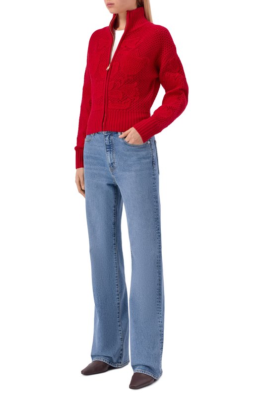 Кардиган из шерсти и кашемира Хохлома х Алена Ахмадуллина WKT1114 Красный  WKT1114 Фото 2