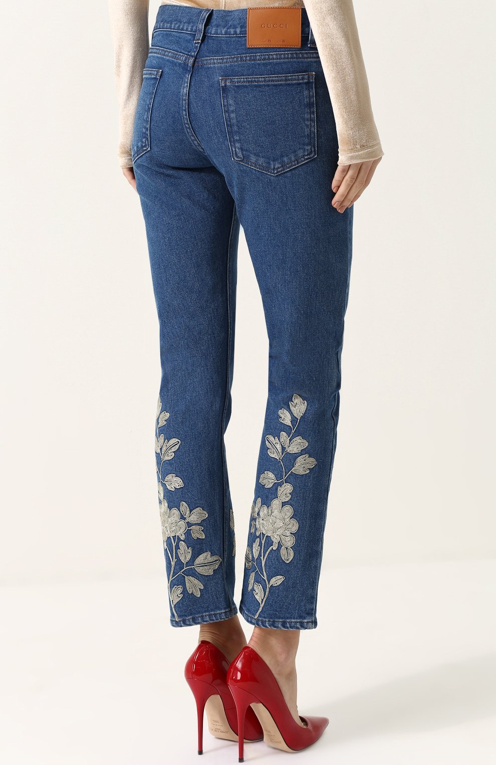 Джинсы прямого кроя с контрастной отделкой GUCCI, арт. 449577/XR653, фото 4