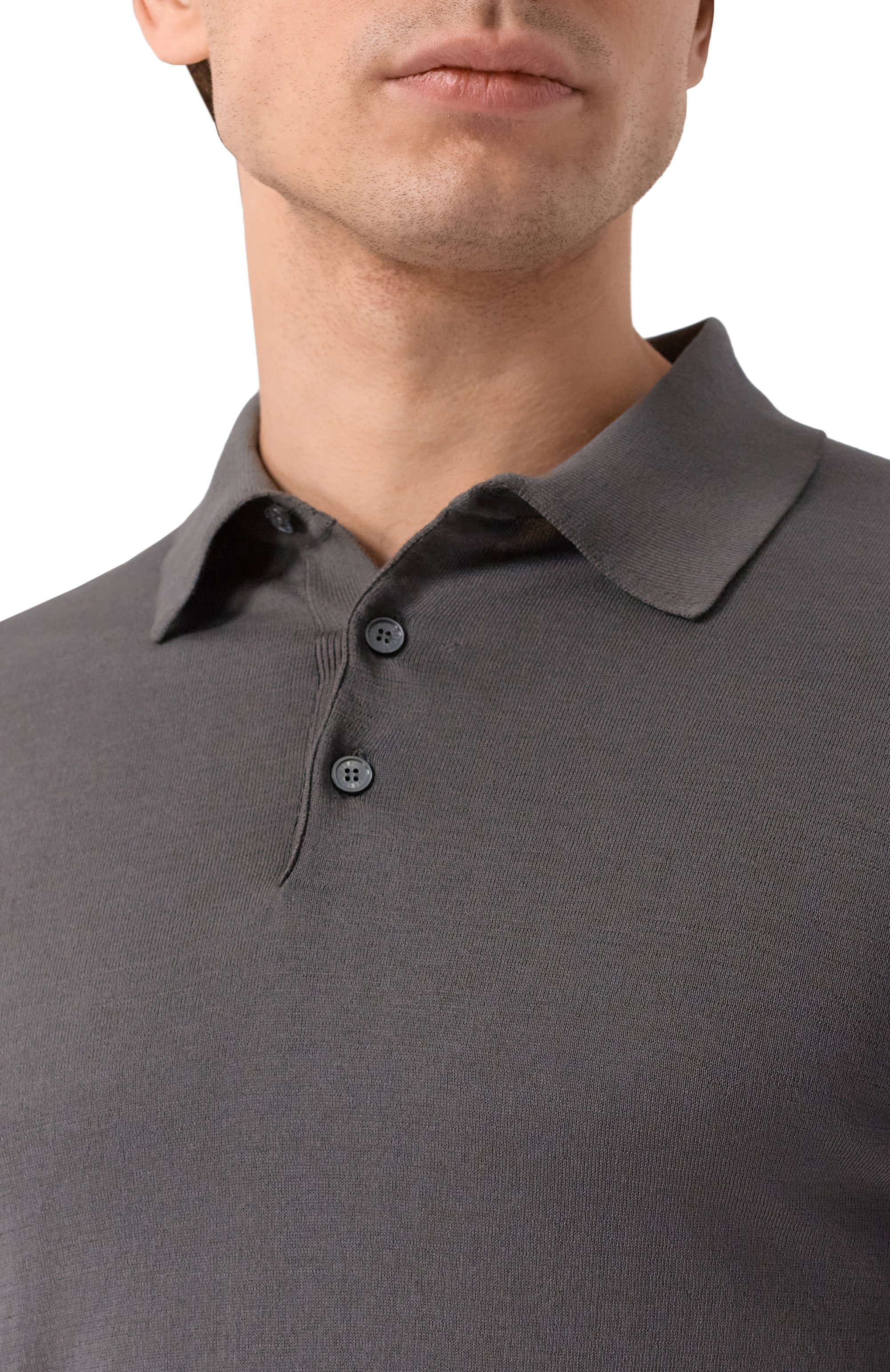 Хлопковое поло FEDELI, арт. MU0D5911/GIZA LIGHT DUSTY, фото 5