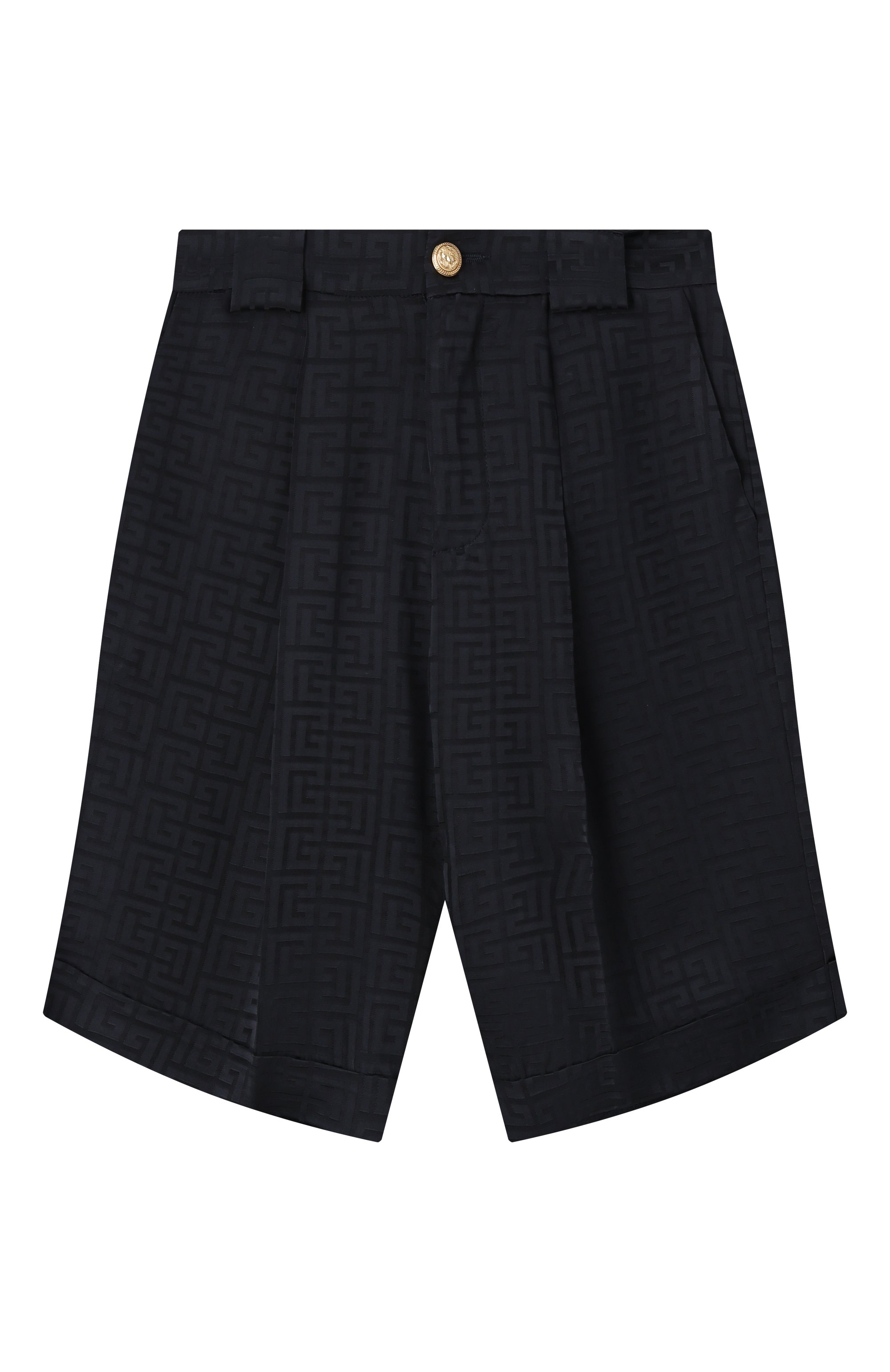 Шорты из вискозы BALMAIN темно-синего цвета по цене 46500 руб., арт. BW6R79, фото 1 Шорты из вискозы BALMAIN, арт. BW6R79, фото 1