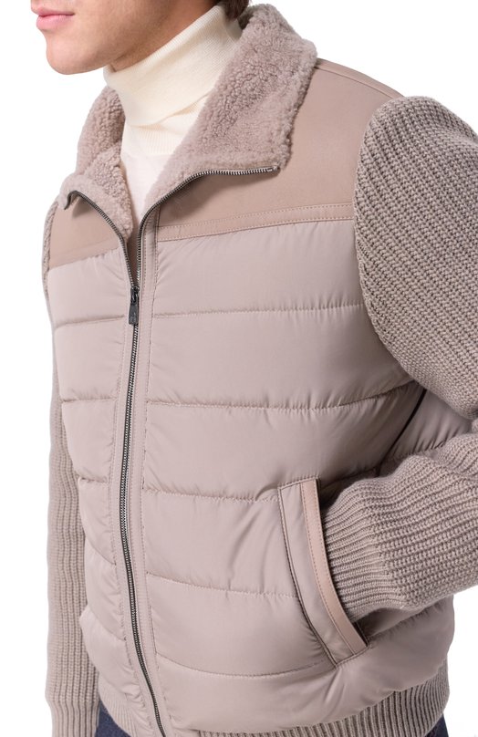 Комбинированный бомбер Corneliani 26L5N4-2620108 Бежевый  26L5N4-2620108 Фото 5