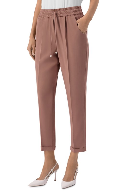 Шелковые брюки Kiton D37102K0977 Коричневый  D37102K0977 Фото 3