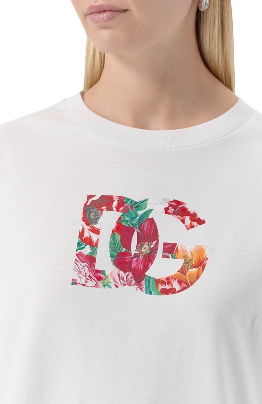 Хлопковая футболка Dolce & Gabbana F8V57T/GDC7S Белый  F8V57T/GDC7S Фото 5