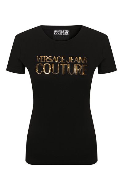 Женская хлопковая футболка VERSACE JEANS COUTURE, арт. B2HVA7E1-VDP608 L0G0 F0IL/30311