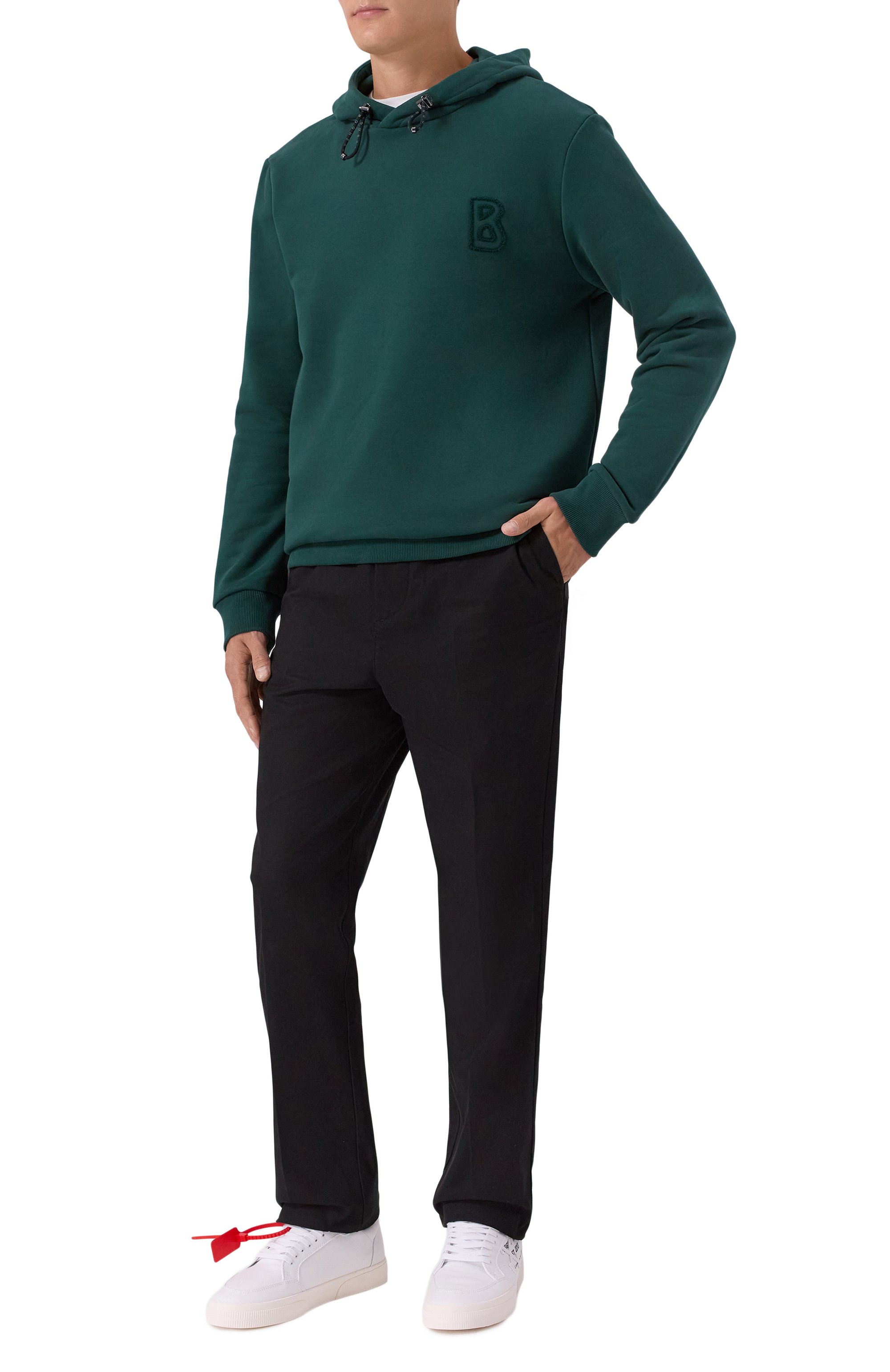 Хлопковое худи BOGNER темно-зеленого цвета по цене 35900 руб., арт. 88117497, фото 2 Хлопковое худи BOGNER, арт. 88117497, фото 2