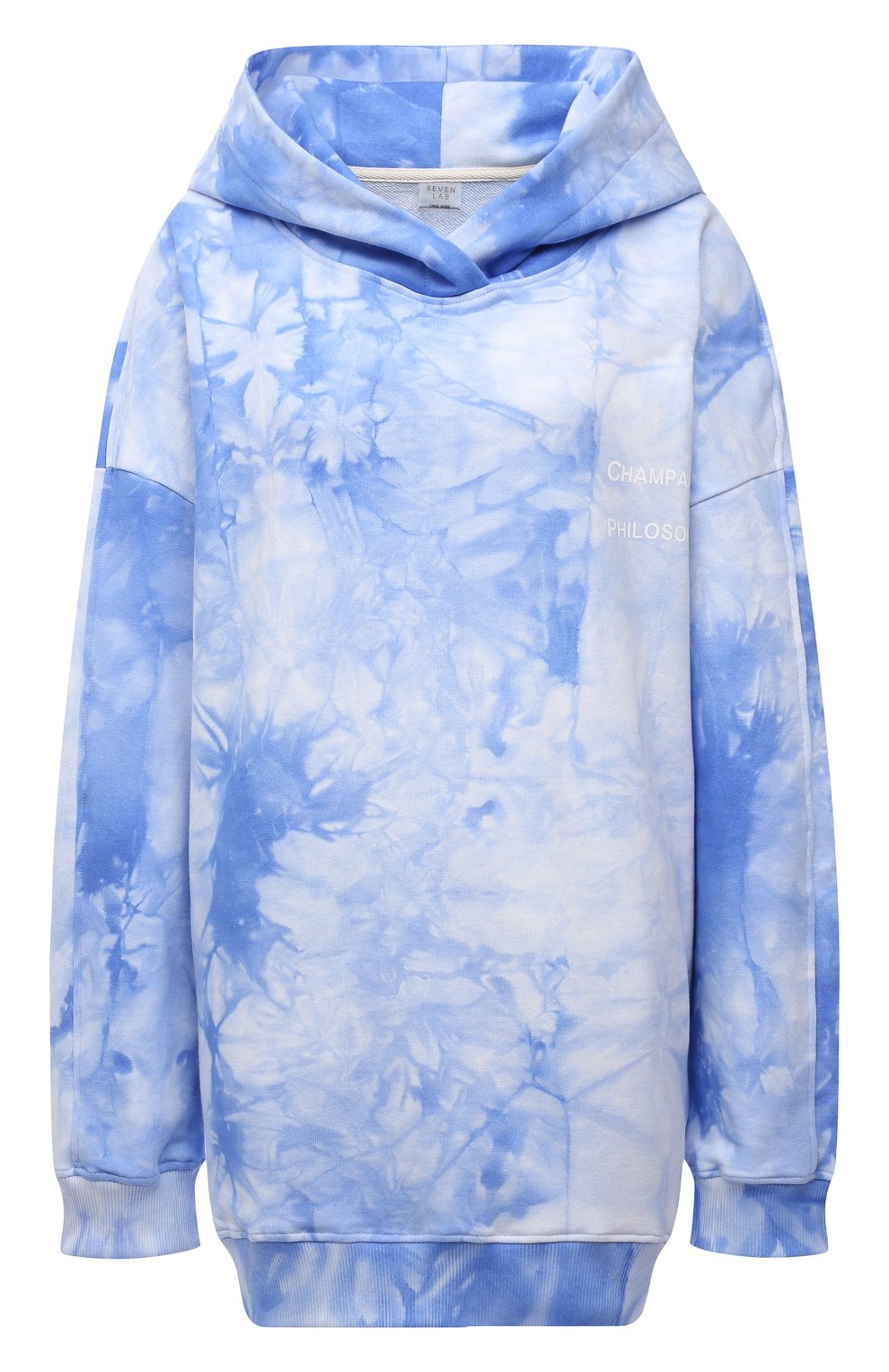 Хлопковое худи SEVEN LAB, арт. HMO tie-dye blue, фото 1