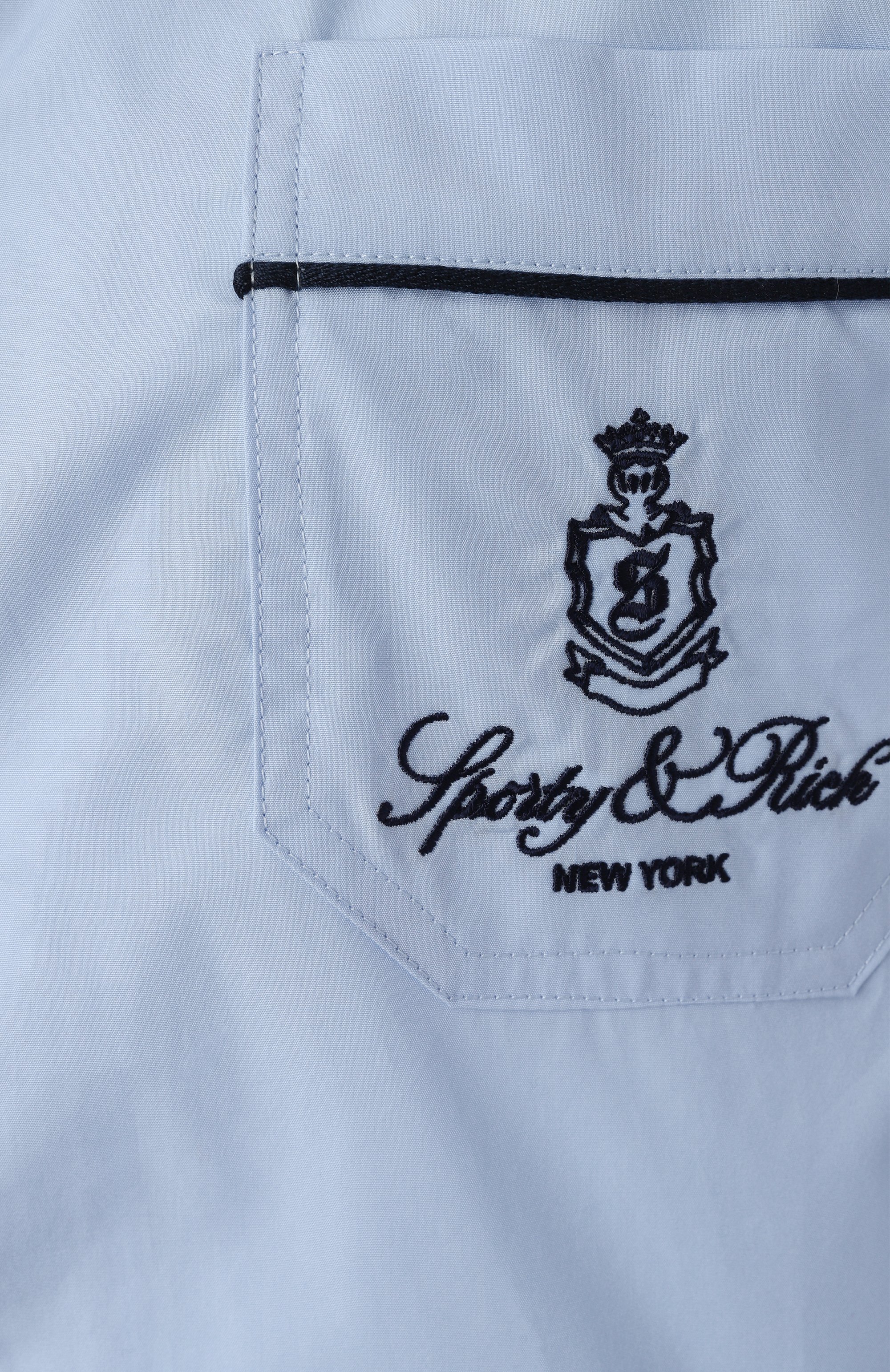 Хлопковая блузка SPORTY AND RICH голубого цвета по цене 21050 руб., арт. SI021516205BL50, фото 6 Хлопковая блузка SPORTY AND RICH, арт. SI021516205BL50, фото 6