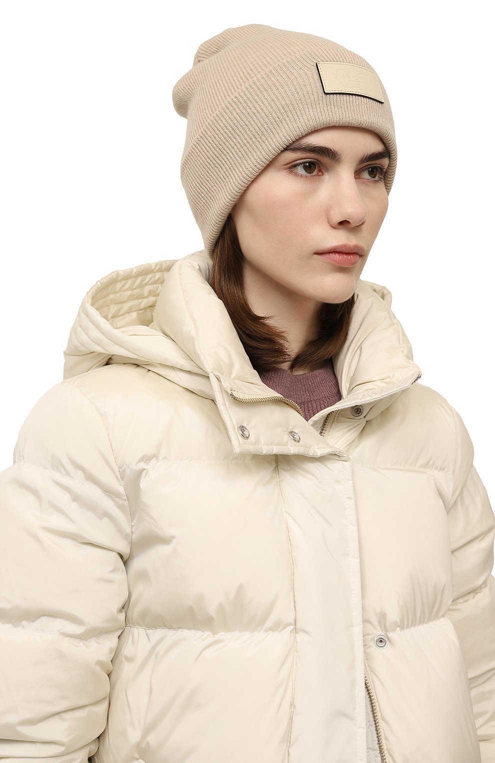 Кашемировая шапка AGNONA светло-бежевого цвета по цене 39250 руб., арт. MK06Z10E/1K120HE, фото 2 Кашемировая шапка AGNONA, арт. MK06Z10E/1K120HE, фото 2