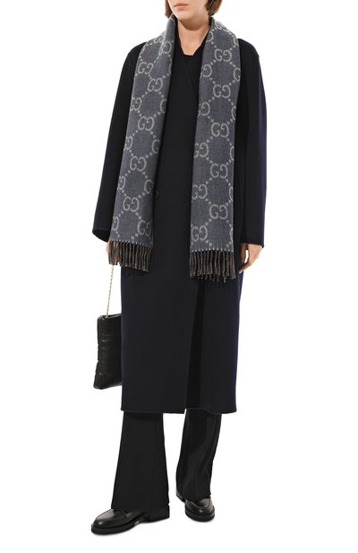 Шерстяной шарф GUCCI голубого цвета по цене 56160 руб., арт. 676610 3G200, фото 3 Шерстяной шарф GUCCI, арт. 676610 3G200, фото 3
