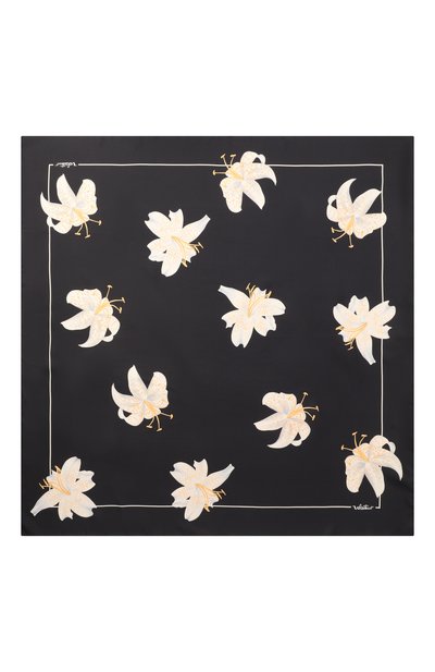 Шелковый платок VALENTINO черного цвета по цене 55300 руб., арт. 8W2EI114/UKN, фото 4 Шелковый платок VALENTINO, арт. 8W2EI114/UKN, фото 4