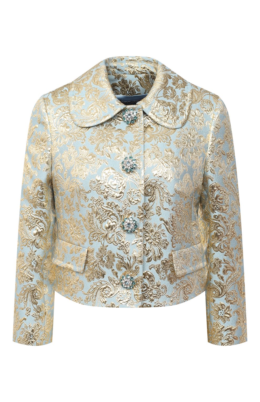 Жакет DOLCE & GABBANA голубого цвета по цене 310500 руб., арт. F26ALZ/HJMLB, фото 1 Жакет DOLCE & GABBANA, арт. F26ALZ/HJMLB, фото 1