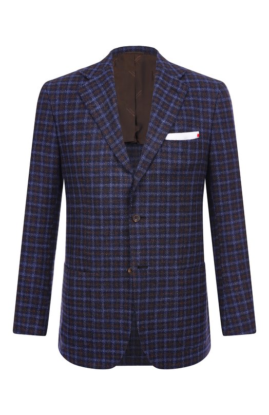 Пиджак из шерсти и шелка Kiton UG81K0128G02 Синий UG81K0128G02