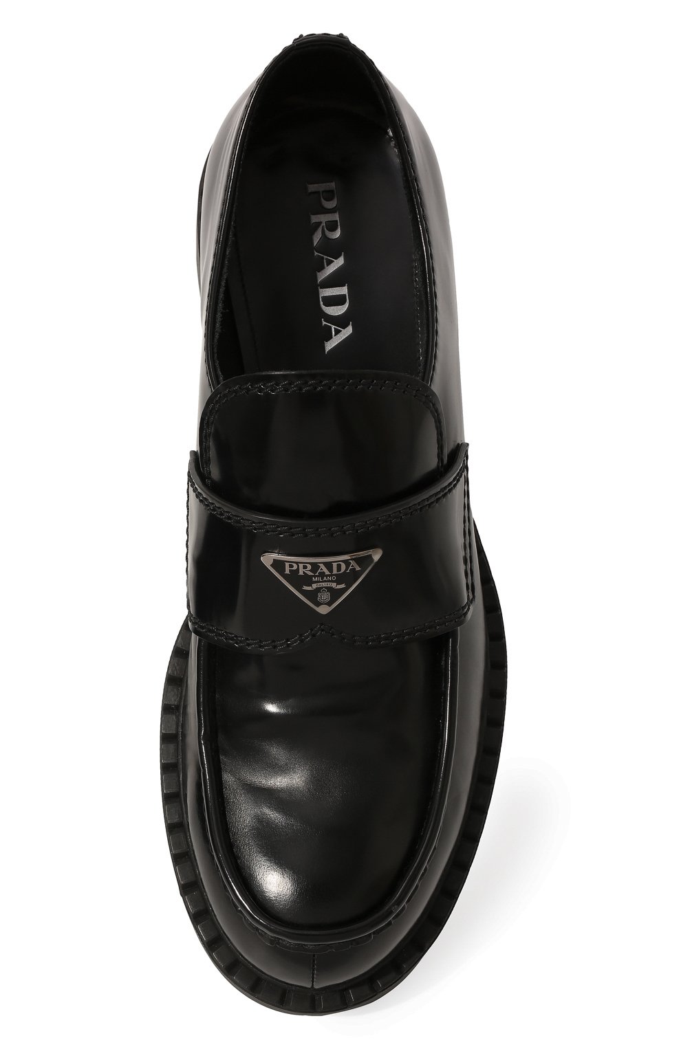 Кожаные лоферы  PRADA, арт. 2DE127-055-F0002, фото 6