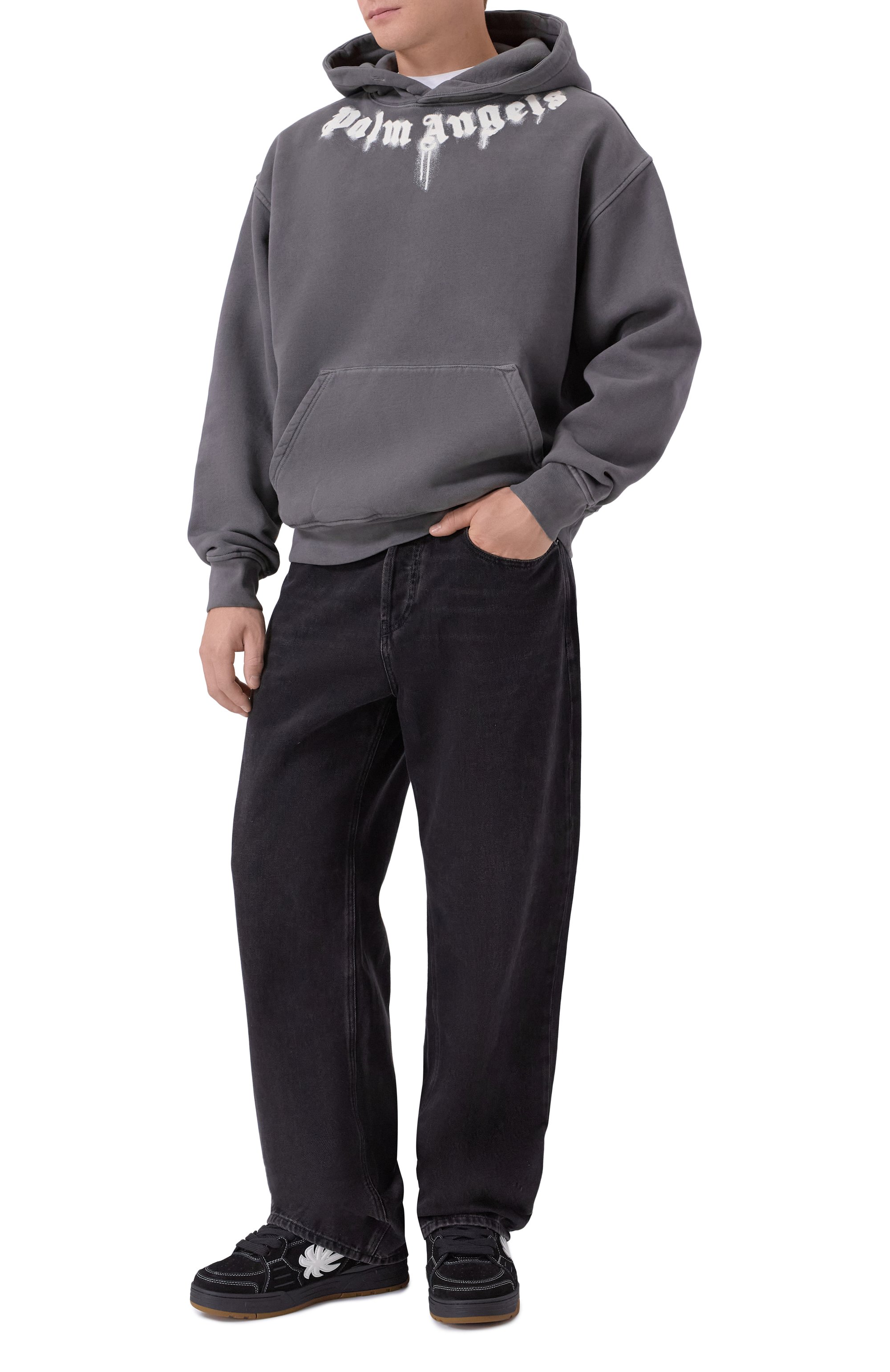 Хлопковое худи PALM ANGELS, арт. PMBB17DF25FLE003, фото 2