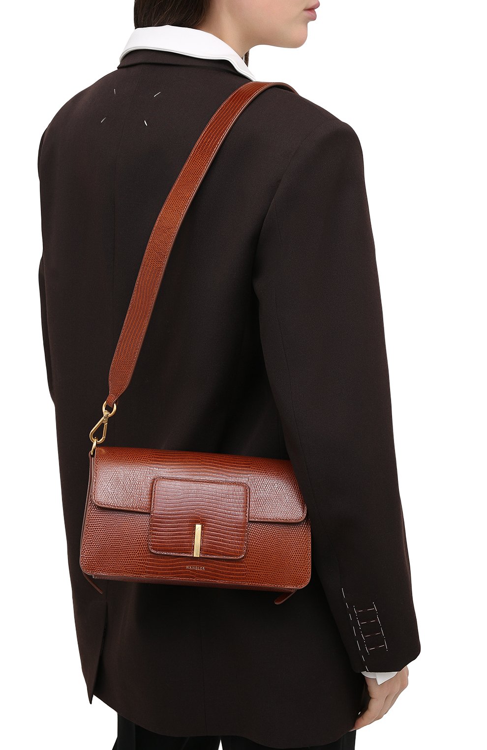 Сумка georgia WANDLER коричневого цвета по цене 81800 руб., арт. GE0RGIA BAG LIZARD, фото 5 Сумка georgia WANDLER, арт. GE0RGIA BAG LIZARD, фото 5