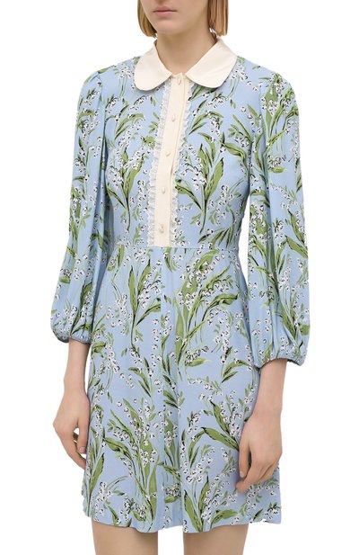 Платье из вискозы REDVALENTINO голубого цвета по цене 57800 руб., арт. VR3VAW15/5MQ, фото 3 Платье из вискозы REDVALENTINO, арт. VR3VAW15/5MQ, фото 3
