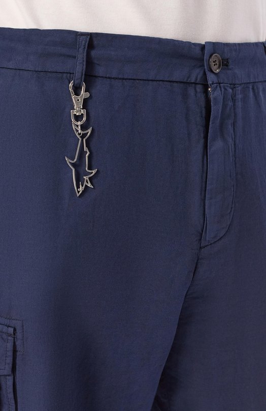 Шорты из хлопка и льна Paul&Shark 26414035/62-64 Синий  26414035/62-64 Фото 5