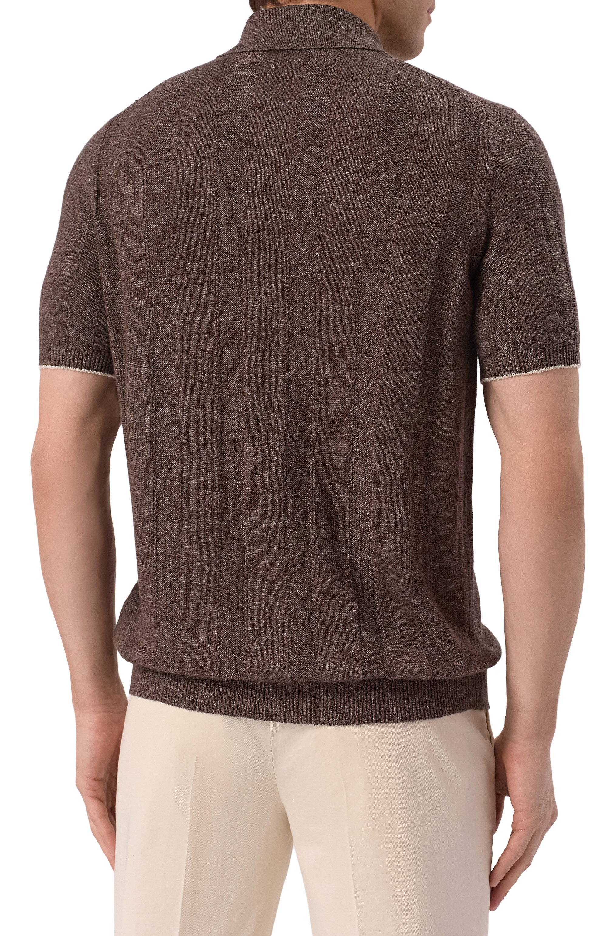 Рубашка изо льна и хлопка BRUNELLO CUCINELLI, арт. M2L707805, фото 4