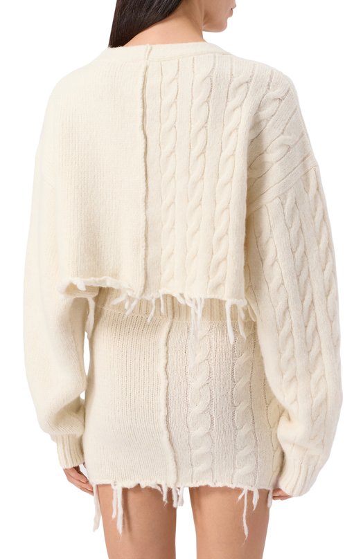 Шерстяной кардиган VETEMENTS WA65KN276C/2901 KNIT Кремовый  WA65KN276C/2901 KNIT Фото 4